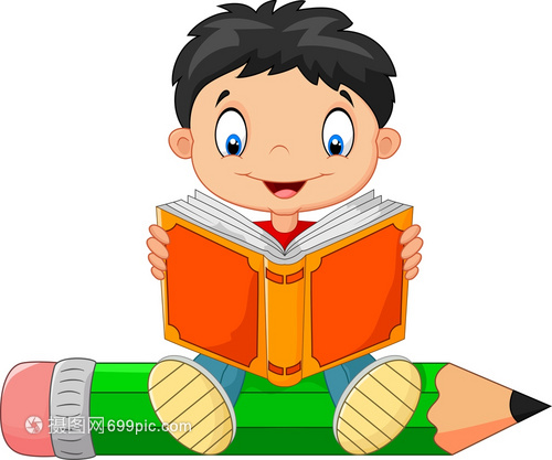 書香伴童年，智慧啟未來——卡通小男孩讀書廣告設計